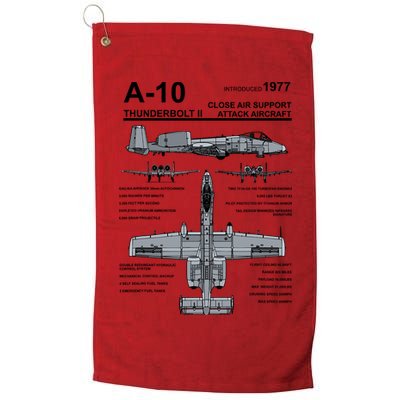 A10 Thunderbolt Ii Warthog Military Jet Spec Diagram Golf Towel