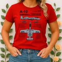 A10 Thunderbolt Ii Warthog Military Jet Spec Diagram Womens T-Shirt