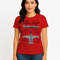 A10 Thunderbolt Ii Warthog Military Jet Spec Diagram Womens T-Shirt