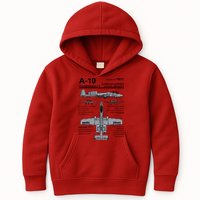 A10 Thunderbolt Ii Warthog Military Jet Spec Diagram Kids Hoodie
