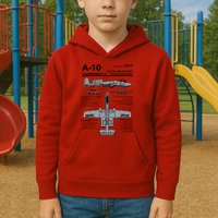 A10 Thunderbolt Ii Warthog Military Jet Spec Diagram Kids Hoodie