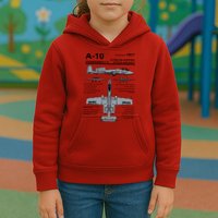 A10 Thunderbolt Ii Warthog Military Jet Spec Diagram Kids Hoodie