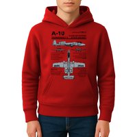 A10 Thunderbolt Ii Warthog Military Jet Spec Diagram Kids Hoodie