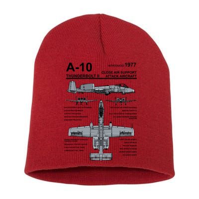A10 Thunderbolt Ii Warthog Military Jet Spec Diagram Short Acrylic Beanie