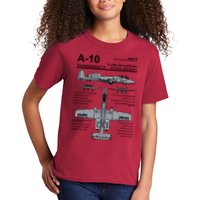 A10 Thunderbolt Ii Warthog Military Jet Spec Diagram Kids T-Shirt