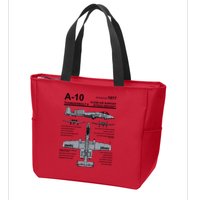A10 Thunderbolt Ii Warthog Military Jet Spec Diagram Zip Tote Bag