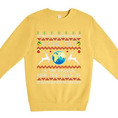 Axial Tilt Is The Reason For The Season Funny Ugly Christmas Premium Crewneck Sweatshirt