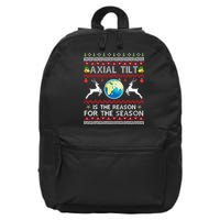 Axial Tilt Is The Reason For The Season Funny Ugly Christmas 16 in Basic Backpack