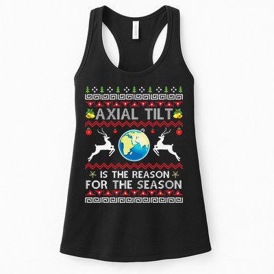 Axial Tilt Is The Reason For The Season Funny Ugly Christmas Womens Tank Top