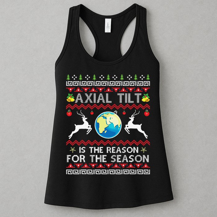 Axial Tilt Is The Reason For The Season Funny Ugly Christmas Womens Tank Top