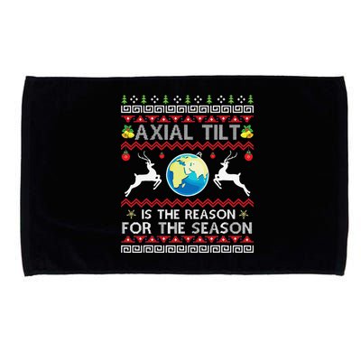 Axial Tilt Is The Reason For The Season Funny Ugly Christmas Microfiber Hand Towel