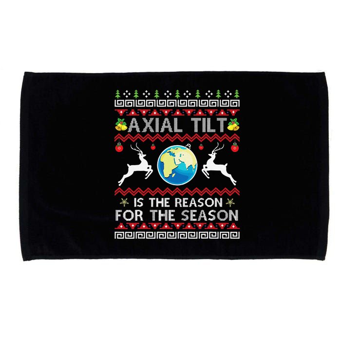 Axial Tilt Is The Reason For The Season Funny Ugly Christmas Microfiber Hand Towel
