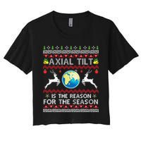 Axial Tilt Is The Reason For The Season Funny Ugly Christmas Crop Top