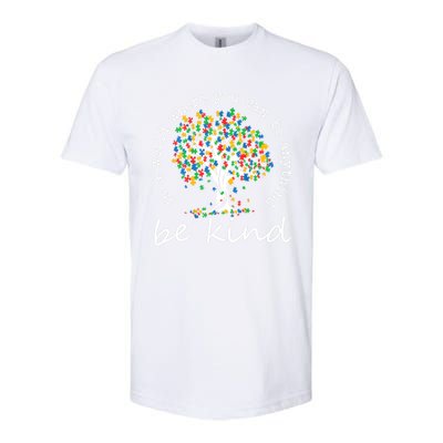 Autism Tree In A World Where You Can Be Anything Be Kind Gift Softstyle CVC T-Shirt