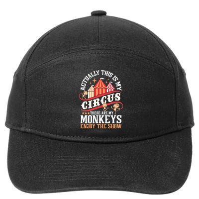 Actually This Is My Circus These Are Monkeys Monkey Lover 7-Panel Snapback Hat