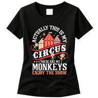 Actually This Is My Circus These Are Monkeys Monkey Lover Womens T-Shirt