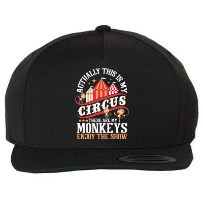 Actually This Is My Circus These Are Monkeys Monkey Lover Wool Snapback Cap