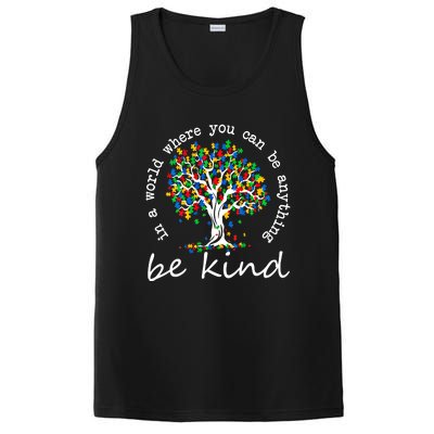 Autism Tree In A World Where You Can Be Anything Be Kind Cute Gift PosiCharge Competitor Tank