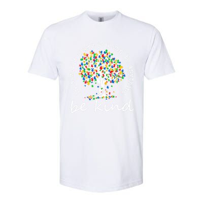 Autism Tree In A World Where You Can Be Anything Be Kind Cute Gift Softstyle® CVC T-Shirt