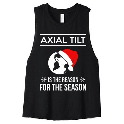 Axial Tilt Is The Reason For The Season Xmas Women's Racerback Cropped Tank