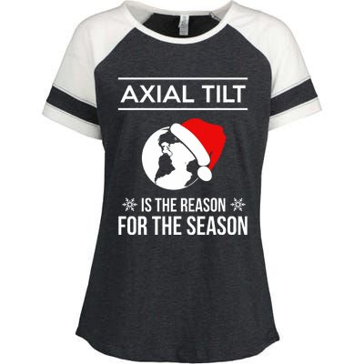 Axial Tilt Is The Reason For The Season Xmas Enza Ladies Jersey Colorblock Tee