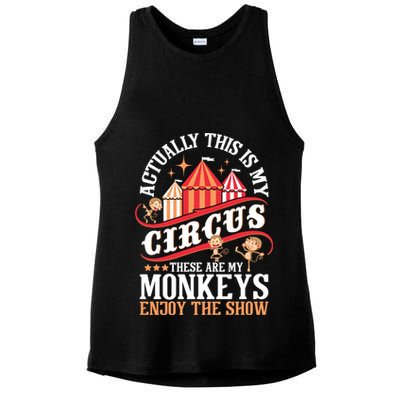 Actually This Is My Circus These Are Monkeys Monkey Lover Ladies PosiCharge Tri-Blend Wicking Tank