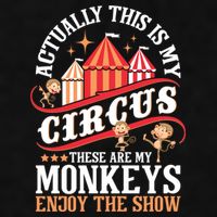 Actually This Is My Circus These Are Monkeys Monkey Lover Ladies PosiCharge Tri-Blend Wicking Tank
