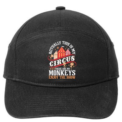 Actually This Is My Circus These Are Monkeys Monkey Lover 7-Panel Snapback Hat