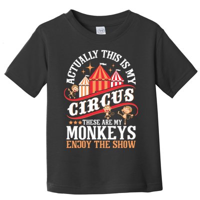Actually This Is My Circus These Are Monkeys Monkey Lover Toddler T-Shirt