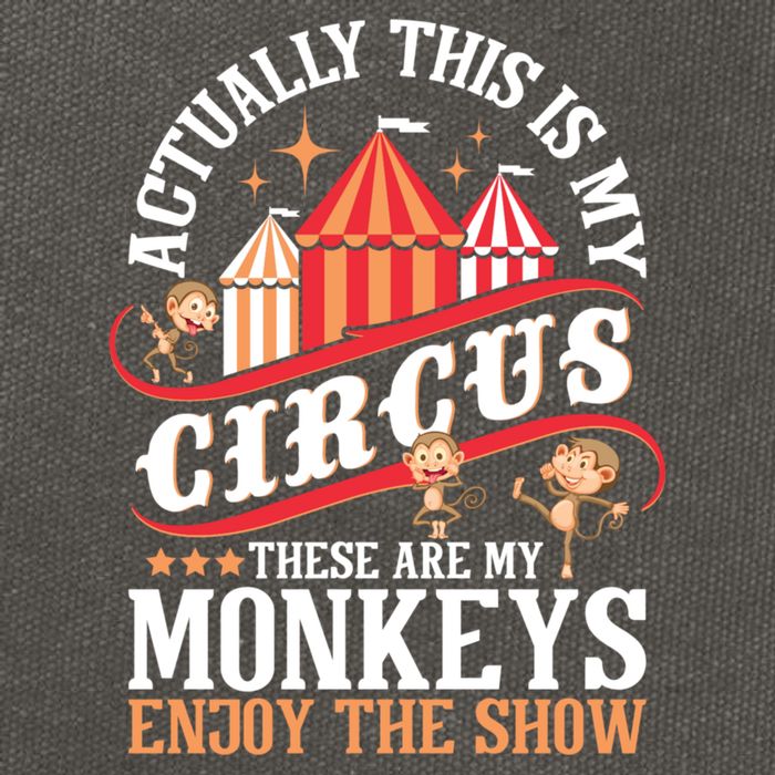 Actually This Is My Circus These Are Monkeys Monkey Lover Cotton Canvas Backpack