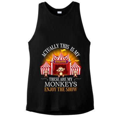 Actually This Is My Circus These Are Monkeys Monkey Lover Ladies PosiCharge Tri-Blend Wicking Tank