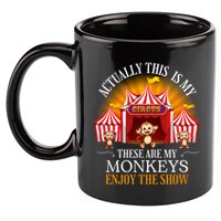 Actually This Is My Circus These Are Monkeys Monkey Lover 11oz C Handle Ceramic Mug