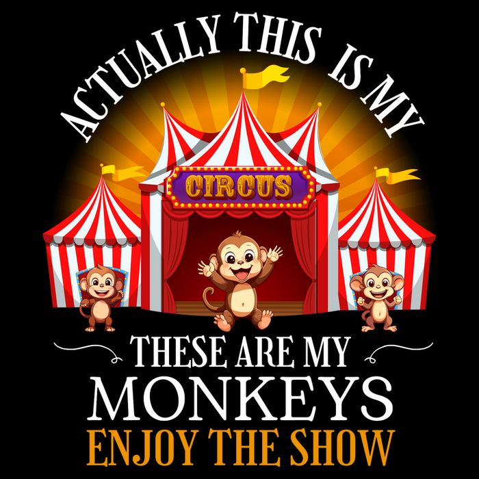 Actually This Is My Circus These Are Monkeys Monkey Lover 16 in Basic Backpack