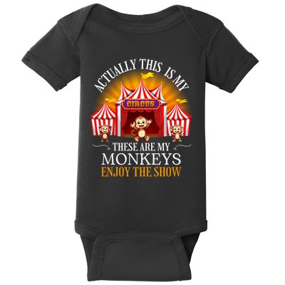Actually This Is My Circus These Are Monkeys Monkey Lover Baby Bodysuit