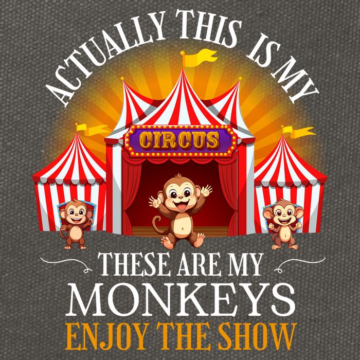 Actually This Is My Circus These Are Monkeys Monkey Lover Cotton Canvas Backpack