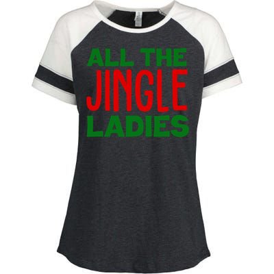 All The Jingle Ladies Funny Christmas Enza Ladies Jersey Colorblock Tee