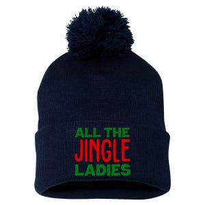 All The Jingle Ladies Funny Christmas Pom Pom 12in Knit Beanie