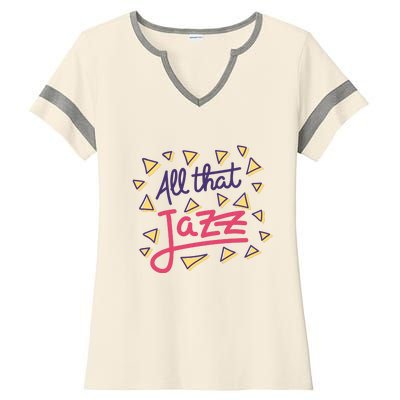 All That Jazz Ladies Halftime Notch Neck Tee