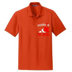 Addicted To Jesus Dry Zone Grid Polo