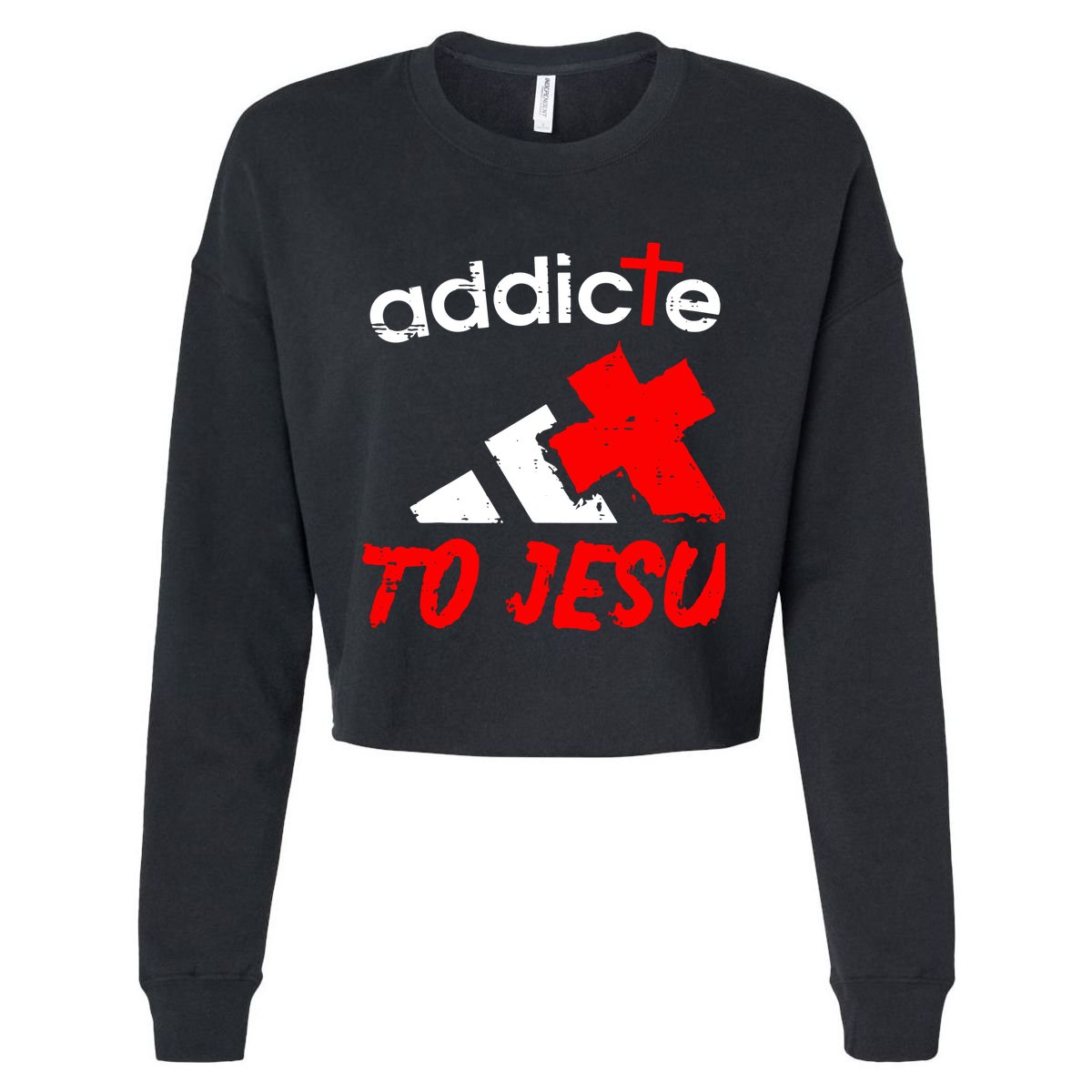 Addicted To Jesus Cropped Pullover Crew