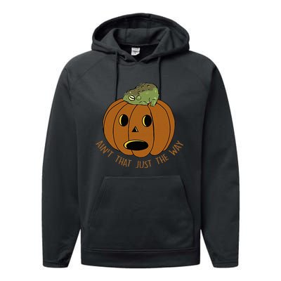 AinT That Just The Way Retro Style Pumpkin Performance Fleece Hoodie