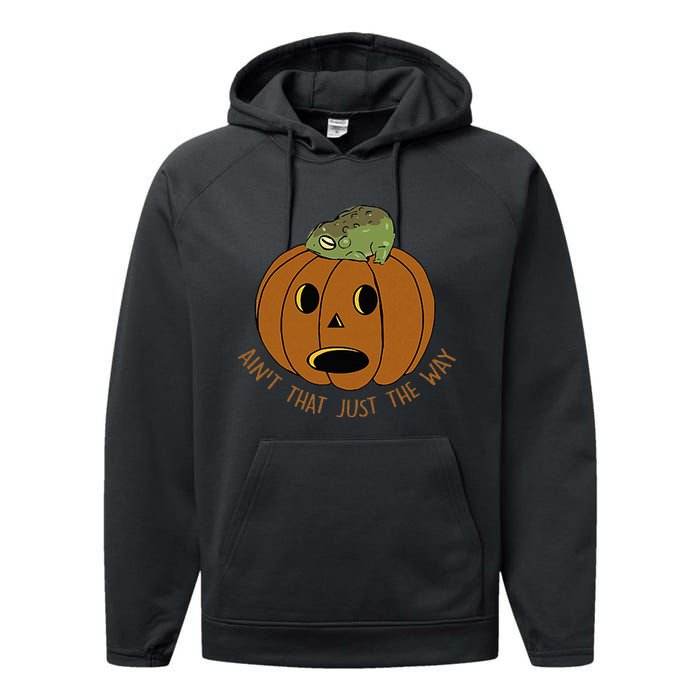 AinT That Just The Way Retro Style Pumpkin Performance Fleece Hoodie