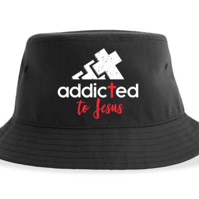 Addicted To Jesus Christian Faith God Sustainable Bucket Hat