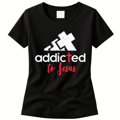 Addicted To Jesus Christian Faith God Womens T-Shirt