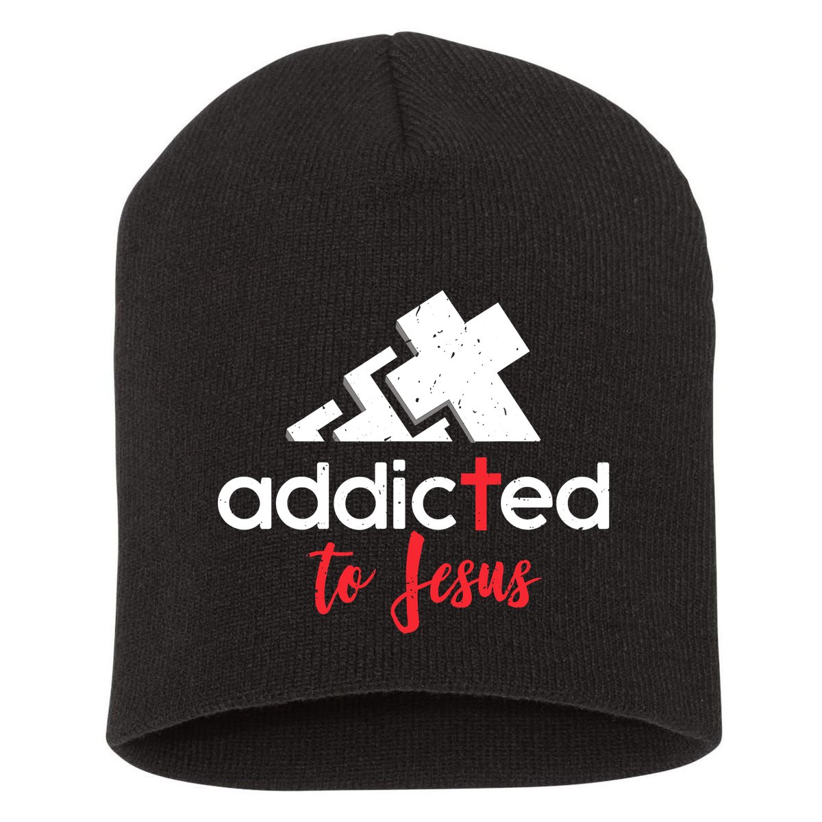 Addicted To Jesus Christian Faith God Short Acrylic Beanie