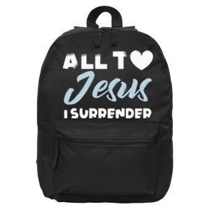 All To Jesus I Surrender Simple Christian Inspiration Quote 16 in Basic Backpack