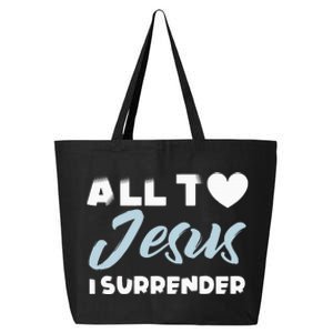 All To Jesus I Surrender Simple Christian Inspiration Quote 25L Jumbo Tote