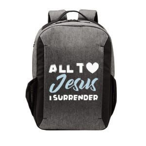 All To Jesus I Surrender Simple Christian Inspiration Quote Vector Backpack