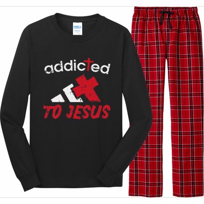 Addicted To Jesus God Faith Religious Christian Long Sleeve Pajama Set