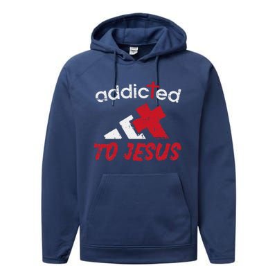 Addicted To Jesus God Faith Religious Christian Performance Fleece Hoodie